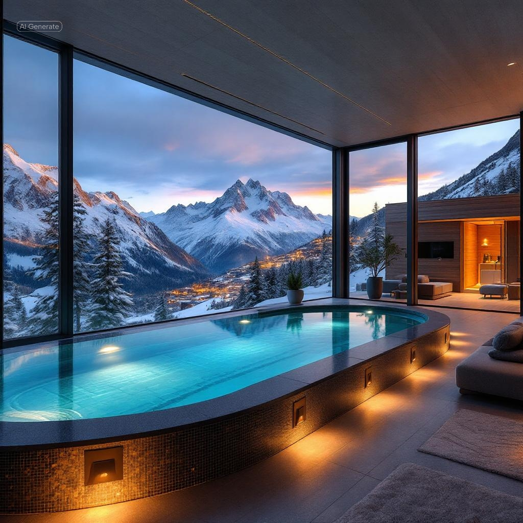 Luxury mountain lodge