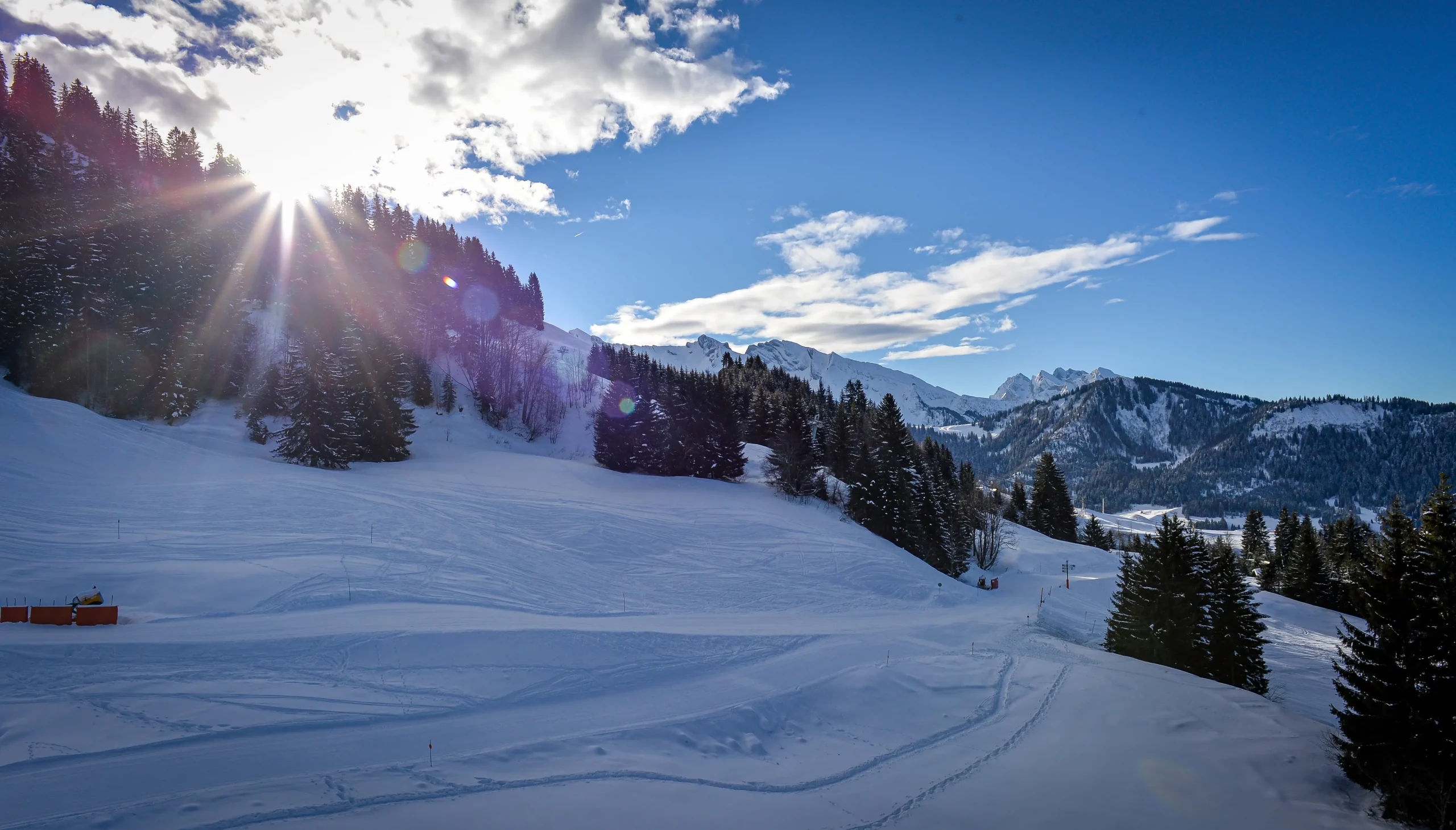 Snowy mountain landscape