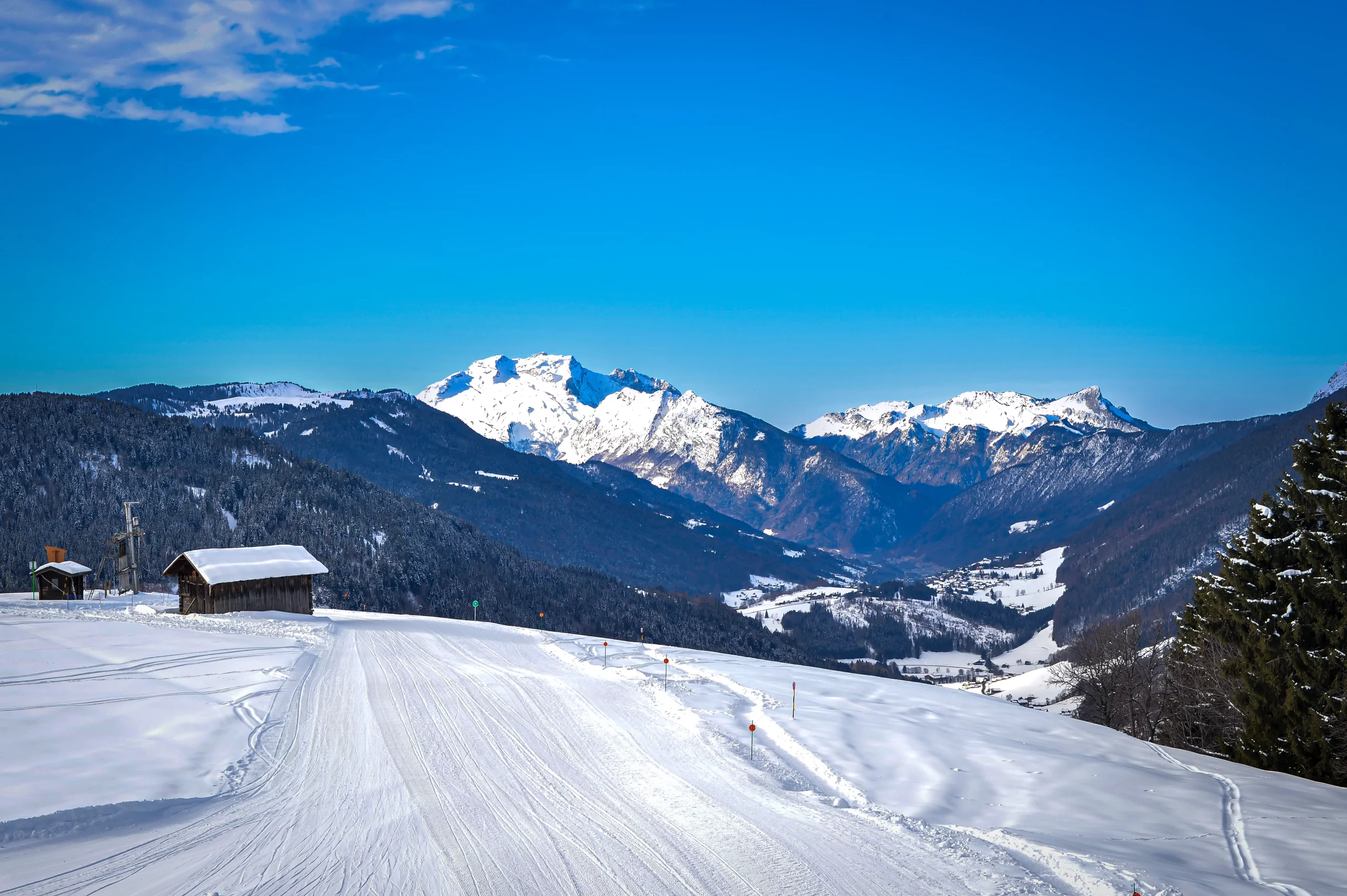 Snowy mountain views