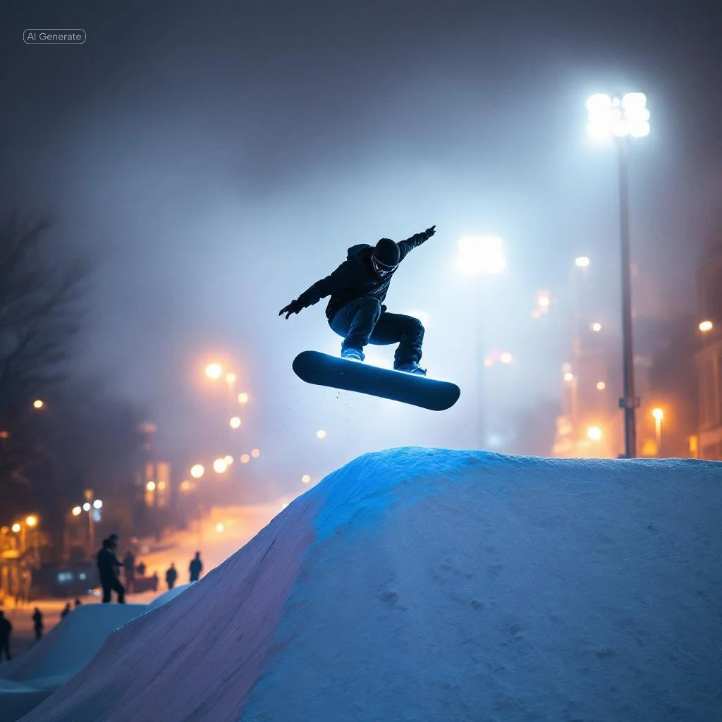 Night snowboard session
