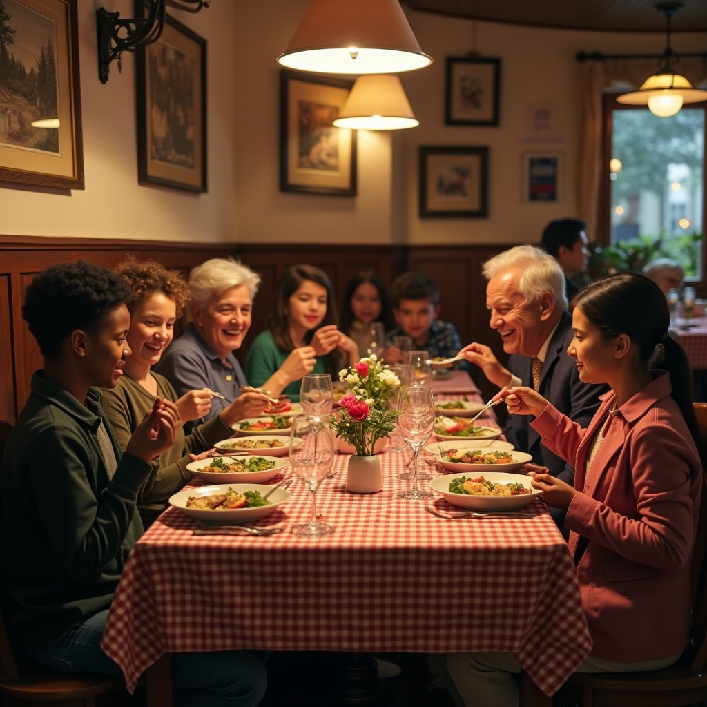 Mountain restaurant scene
