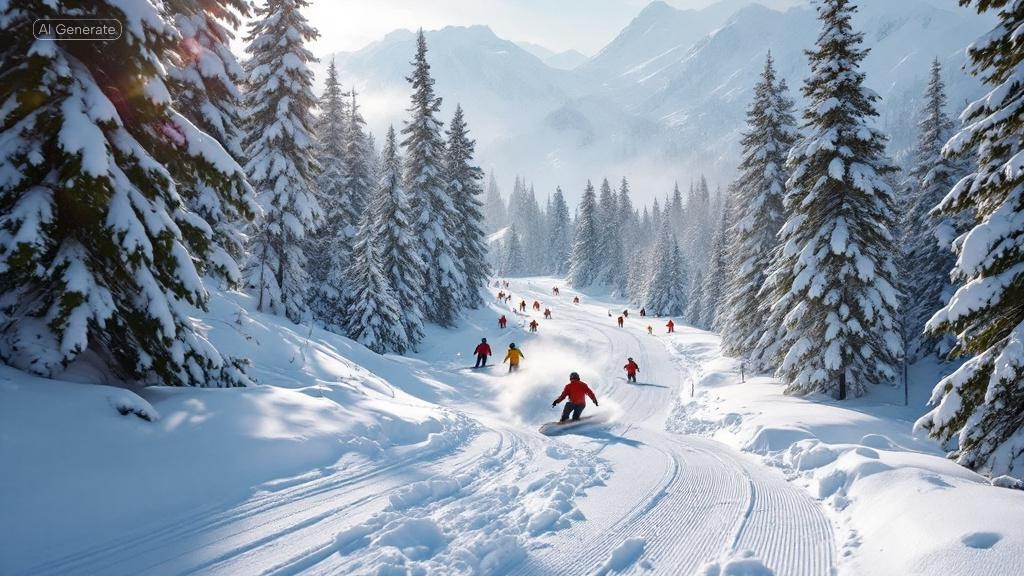 Snowboarders shredding